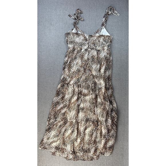 Express Maxi Dress Chiffon Tiered Animal Abstract Print Sleeveless Medium - Picture 6 of 10